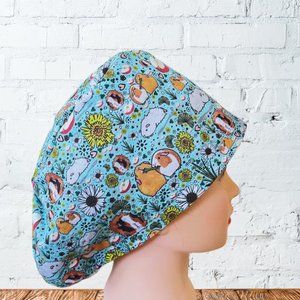 PREMIUM Guinea Pig~Euro Scrub Cap| Unisex Nurse Cap| Scrub Hat| Scrub Cap| CRNA